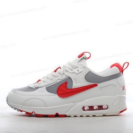 Replica Nike Air Max 90 Men’s and Women’s Shoes ‘White Grey Red’ DX8966-100