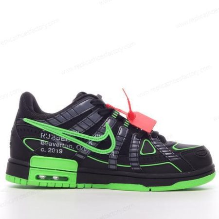 Replica Nike Air Rubber Dunk Low Men’s and Women’s Shoes ‘Black White Green’ CU6015-001