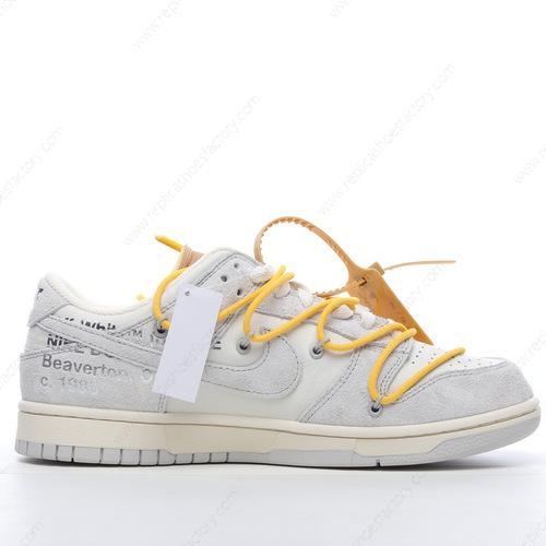 Replica Nike Dunk Low x OffWhite Mens and Womens Shoes Grey White DJ0950109