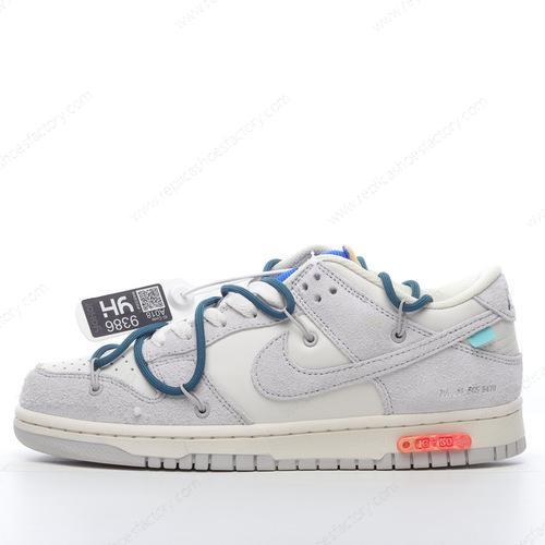 Replica Nike Dunk Low x OffWhite Mens and Womens Shoes Grey White DJ0950111