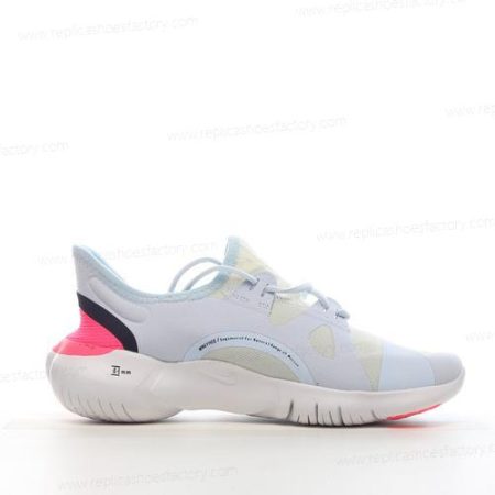 Replica Nike Free RN 5 Men’s and Women’s Shoes ‘White Black Blue’ AQ1316-101