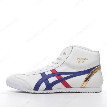 Replica Onitsuka Tiger Mexico 66 Men’s and Women’s Shoes ‘White Blue Red Gold’ D507L-0152M