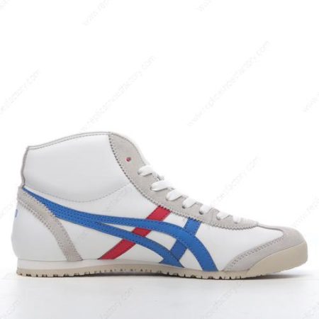 Replica Onitsuka Tiger Mexico Mid Runner Men’s and Women’s Shoes ‘White Grey Blue Red’ DL409-0143